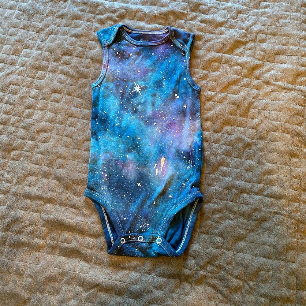 Galaxy Dyed Onesie || 24 Months, Upcycled ♻️ - Picture 1 of 3